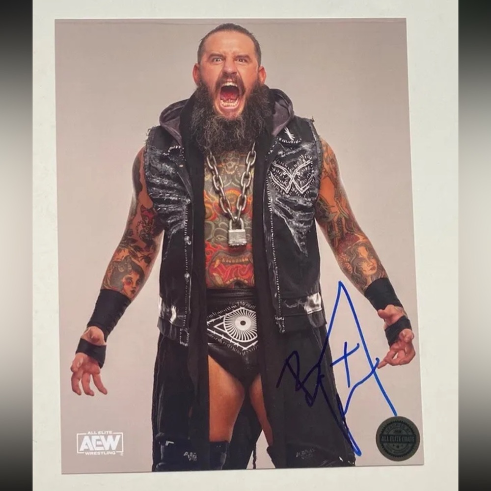 Brody King signed picture AEW ROH HOUSE OF BLACK Malakai Black Buddy Matthews
